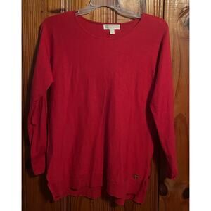 Michael Kors women’s knit top red long sleeve tunic leggings size medium